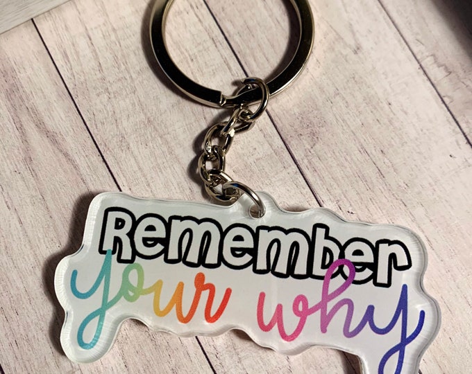 Remember Your Why Keychain, Motivational Keychains, Inspirational ...