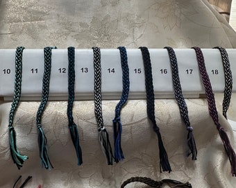 Friendship Bracelet - Black with Color - 4 Strand Braid. 2