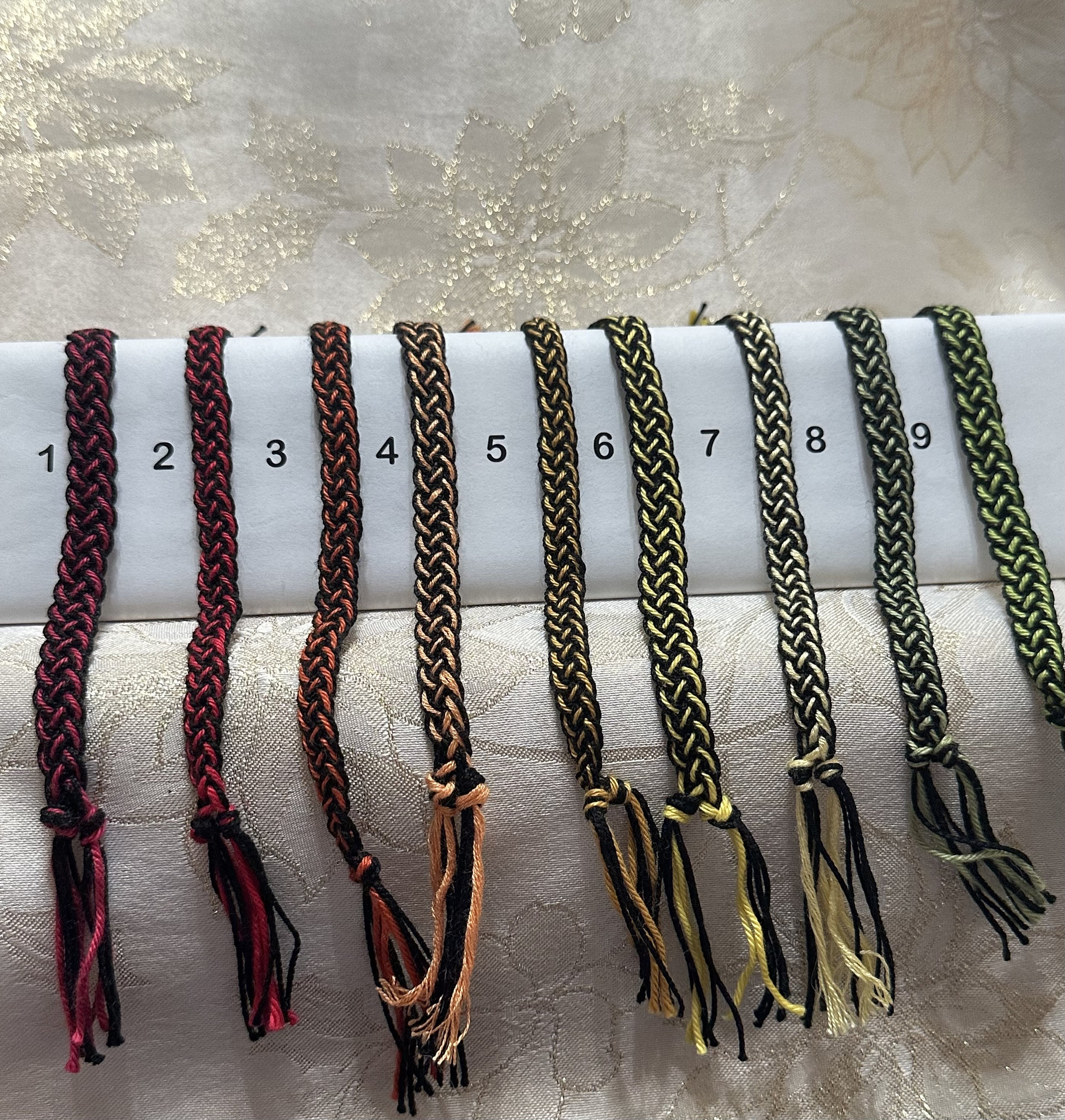 Friendship Bracelet - Black with Color - 4 Strand Braid - 1