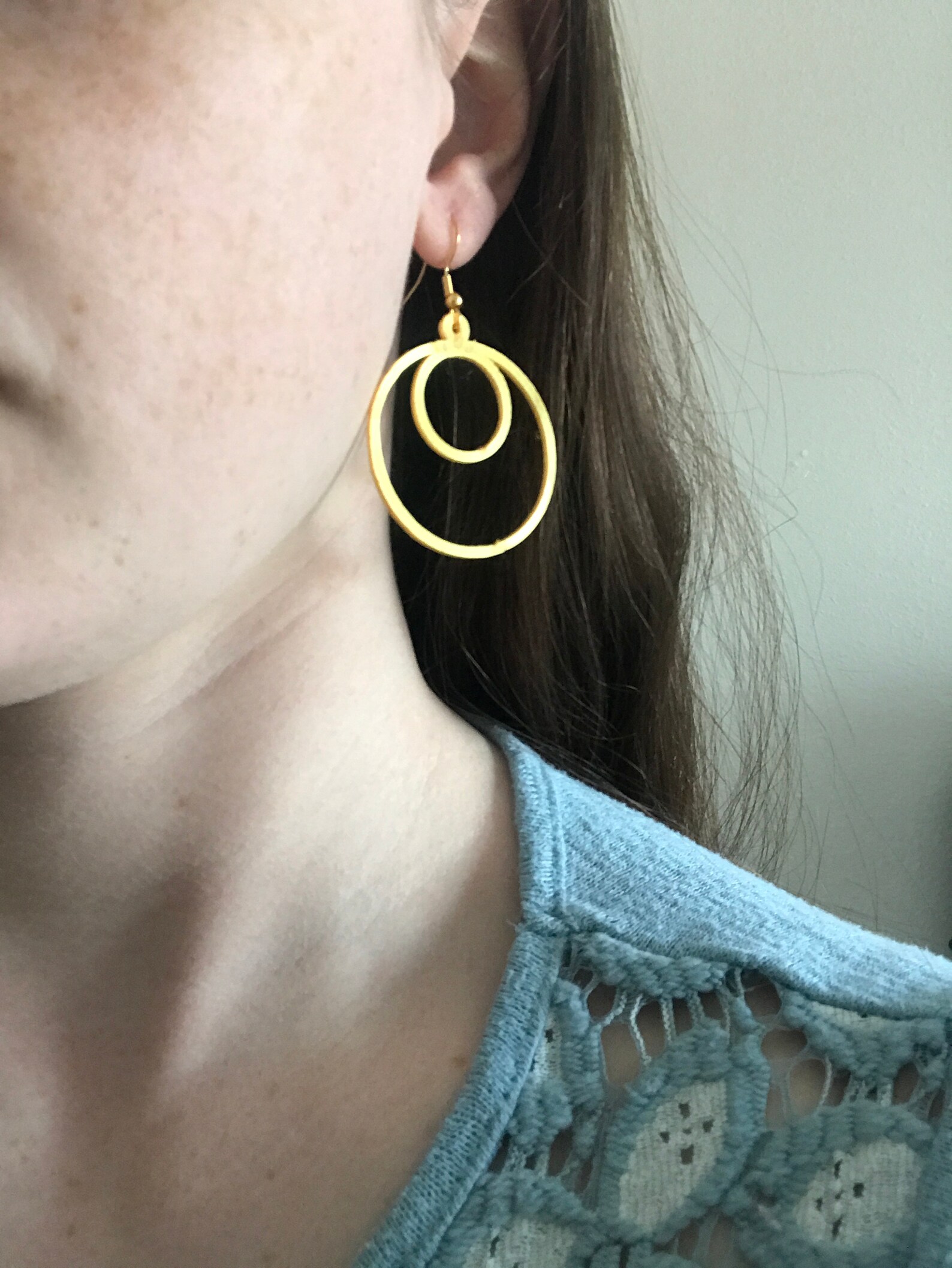 3D Printed Double Hoop Earrings Etsy