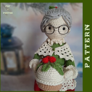 Crochet Christmas Amigurumi Grandma Doll Pattern PDF English Tutorial
