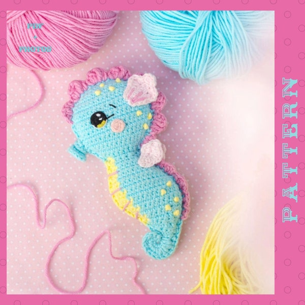 Amigurumi Ragdoll Seahorse PDF crochet pattern, Little Seahorse Crochet Tutorial in English