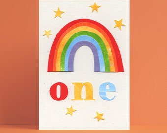 Mini tarjeta de collage de hitos - arco iris