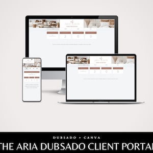 Modèle de portail client Aria Dubsado Modèles de services de décoration d'intérieur Modèles de gestion de projet de petite entreprise Modèle Dubsado CRM