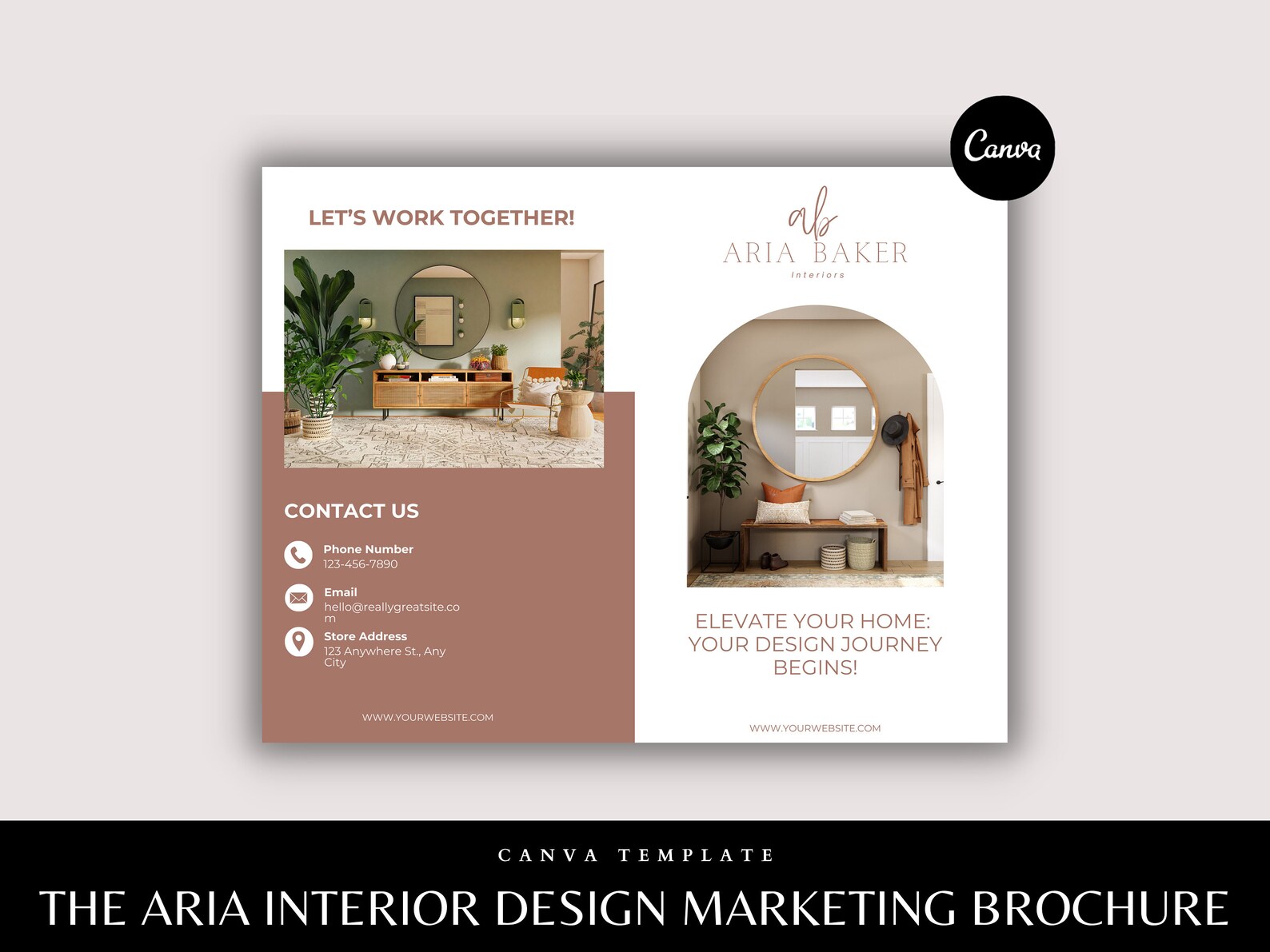Interior Design Marketing Brochure Canva Template Interior - Etsy