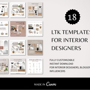 LTK Templates, Templates for interior designers, Templates for bloggers, Like to know it template, Canva template for interior designers
