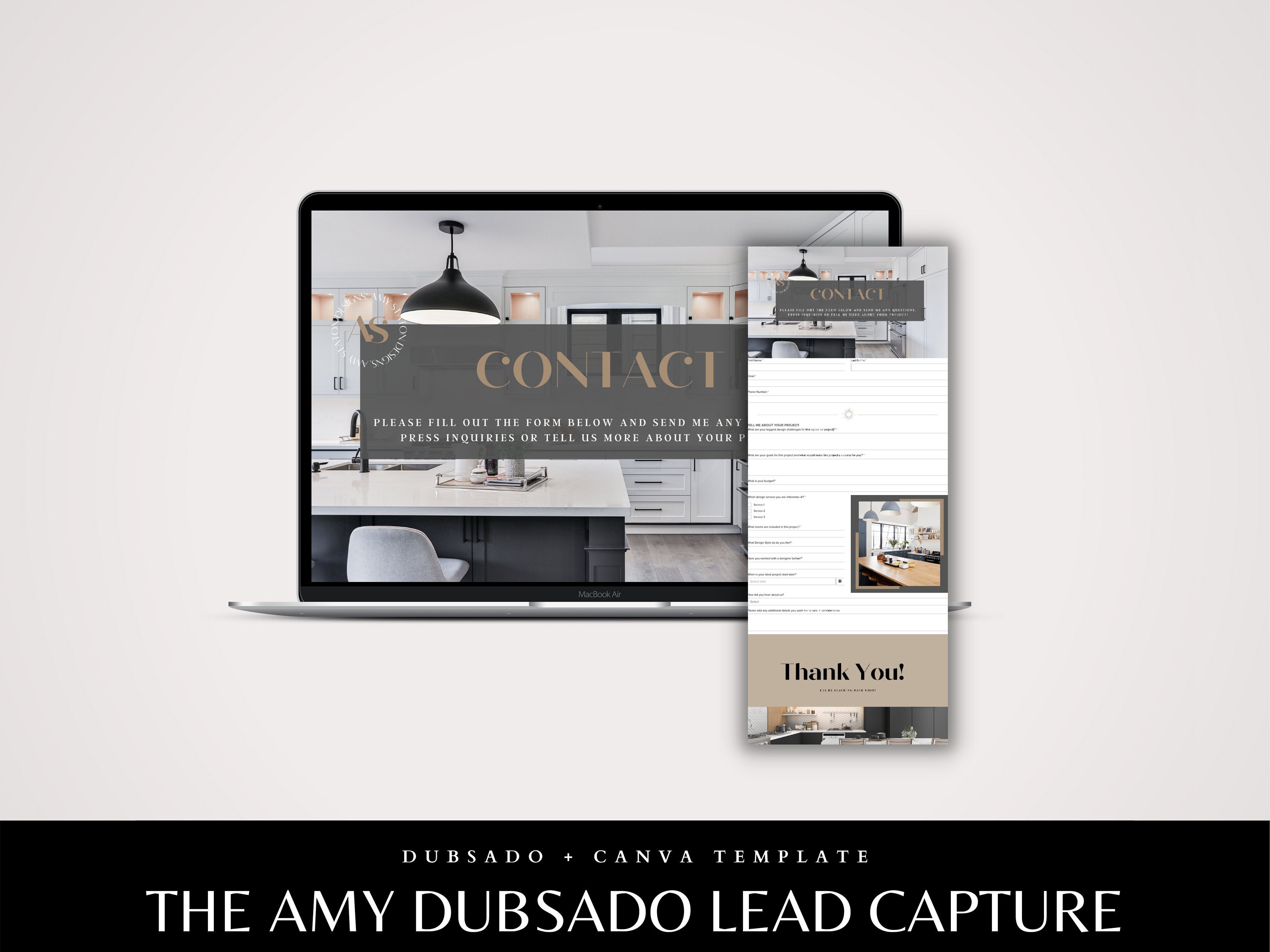 The Amy Dubsado Lead Capture Template Interior Design Services - Etsy
