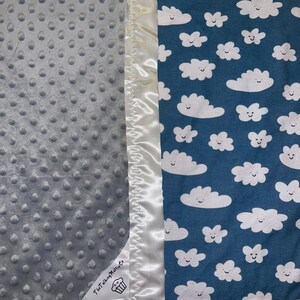 Handmade Happy Clouds Minky Baby Blanket