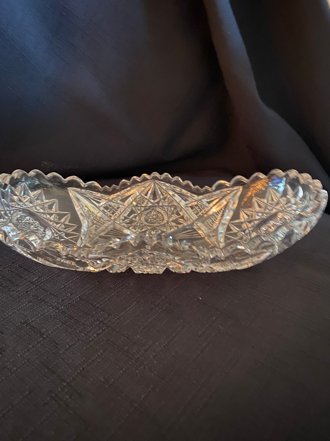 Edinburgh Crystal Thistle Pattern Relish Tray Etsy