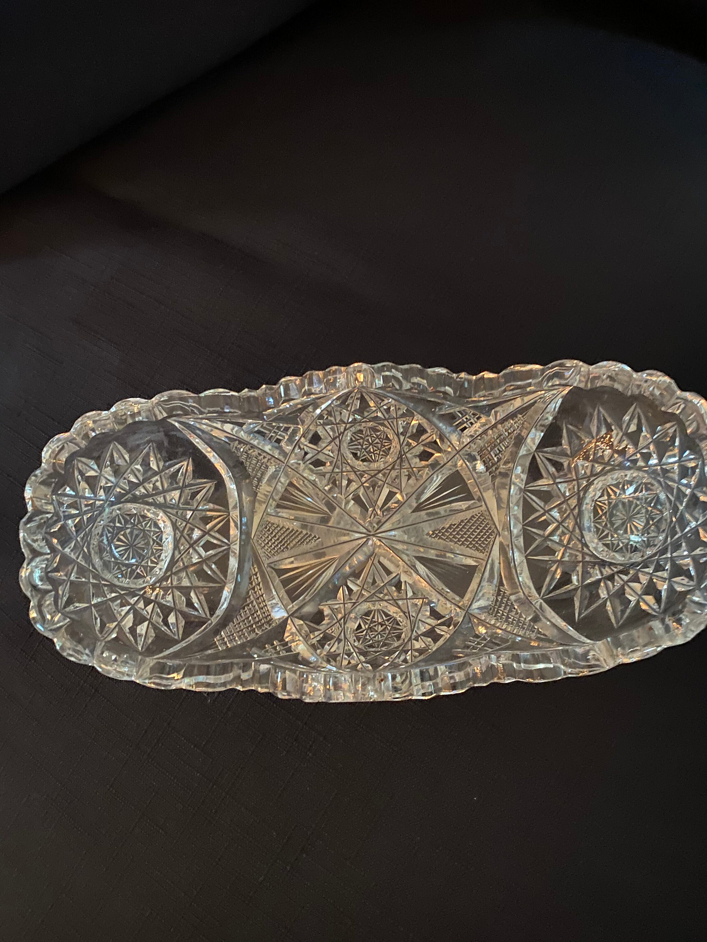 Edinburgh Crystal Thistle Pattern Relish Tray Etsy