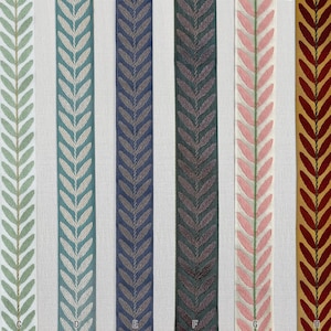 Embroidered Leaf Trim: 2-inch Fabric Tape, Curtain Border