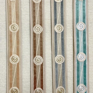 ベルベット リネン 刺繍トリム、幅 1.6 インチのトリム、家庭用ファブリック ヤーン ヘア ファブリック DIY デコレーション。