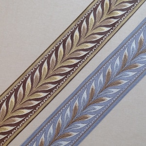Leaf Pattern Curtain Trim: Decorative Fabric Tape (3.15 inches)