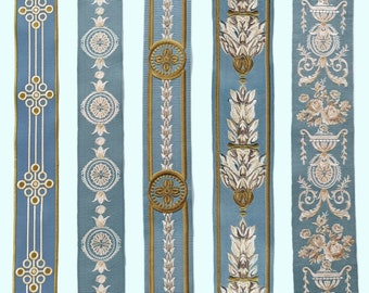 Designer Trim, Fabric Embroidery Tape, High Quality Decorative Trim (Lake Blue)