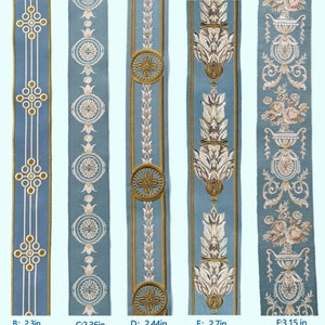 Designer Trim, Fabric Embroidery Tape, High Quality Decorative Trim (Lake Blue)