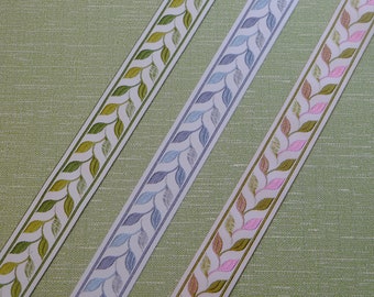 Leaf Jacquard Curtain Trim: 1.5" Wide Fabric Tape