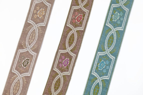 Floral Chenille Curtain Trim: Fabric Decoration Tape (3.54 inches)