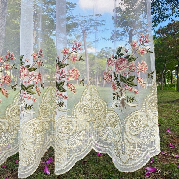 SLOW SOUL Set Of 2 Panels White Embroidered