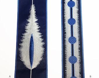 Dark Blue Embroidery Trim: 3D Fabric Tape, Curtain Design