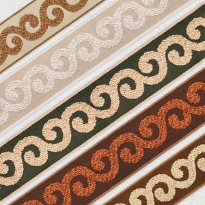 Chenille Jacquard Trim: Roll Grass Fabric Border (77mm)