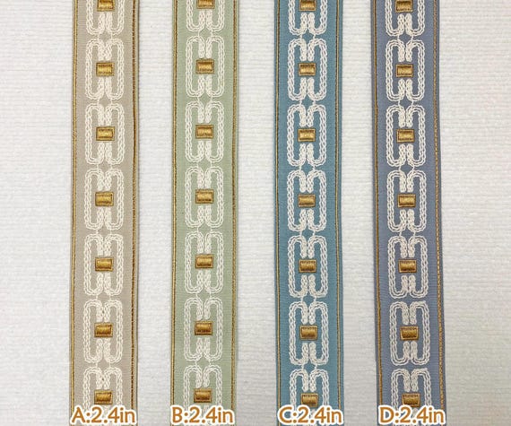 The linen embroidery trim is suitable for curtains, sofas, and home decor-trim by the yard.(60mm)