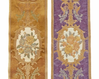 Velvet Curtain Trim: 5" Designer Flocking Embroidery Tape
