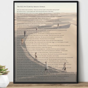 Amanda Gorman Inauguration Style Hill We Climb Full Poem Digital Download Art Print (8x10 inches)