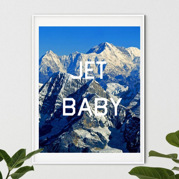 Jet Baby Ruscha Inspired Mid Century Mountain Digital Print Contemporary Wall Art (8x10in)