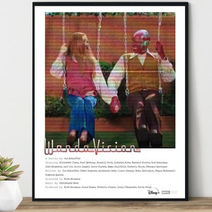 WandaVision Scarlet Witch Vision 70s Sitcom Credit Poster Minimal Design Digital Art (8x10&quot;)