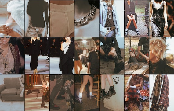 90s Grunge Aesthetic Fashion Digital Wall Art Collage 50 4x6 Etsy