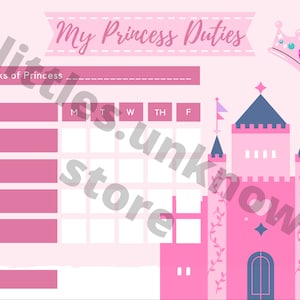 Princess Duties Chart Download | Littlespace DDLG ABDL