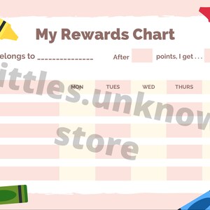 Crayons Rewards Chart Download | Littlespace DDLG ABDL
