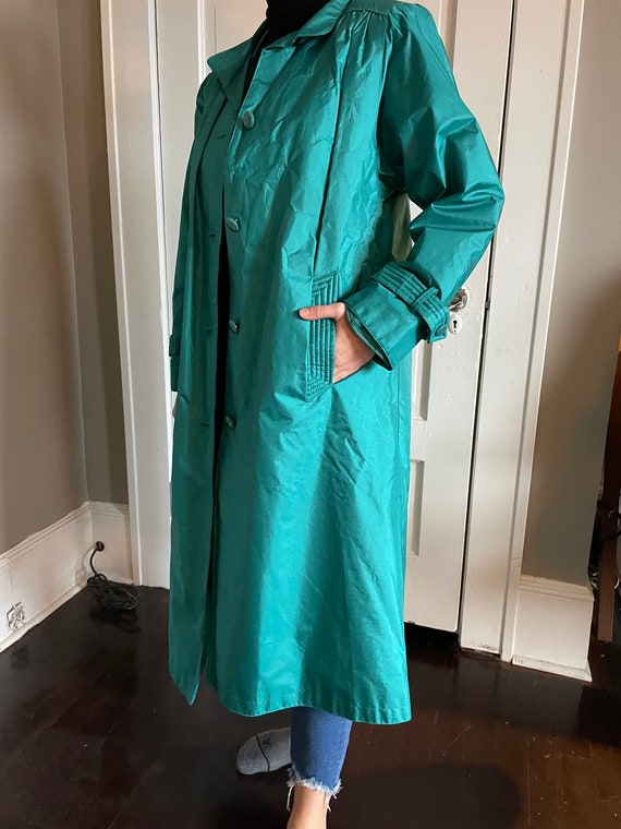 80’s Teal Fleet Street Trench Coat!