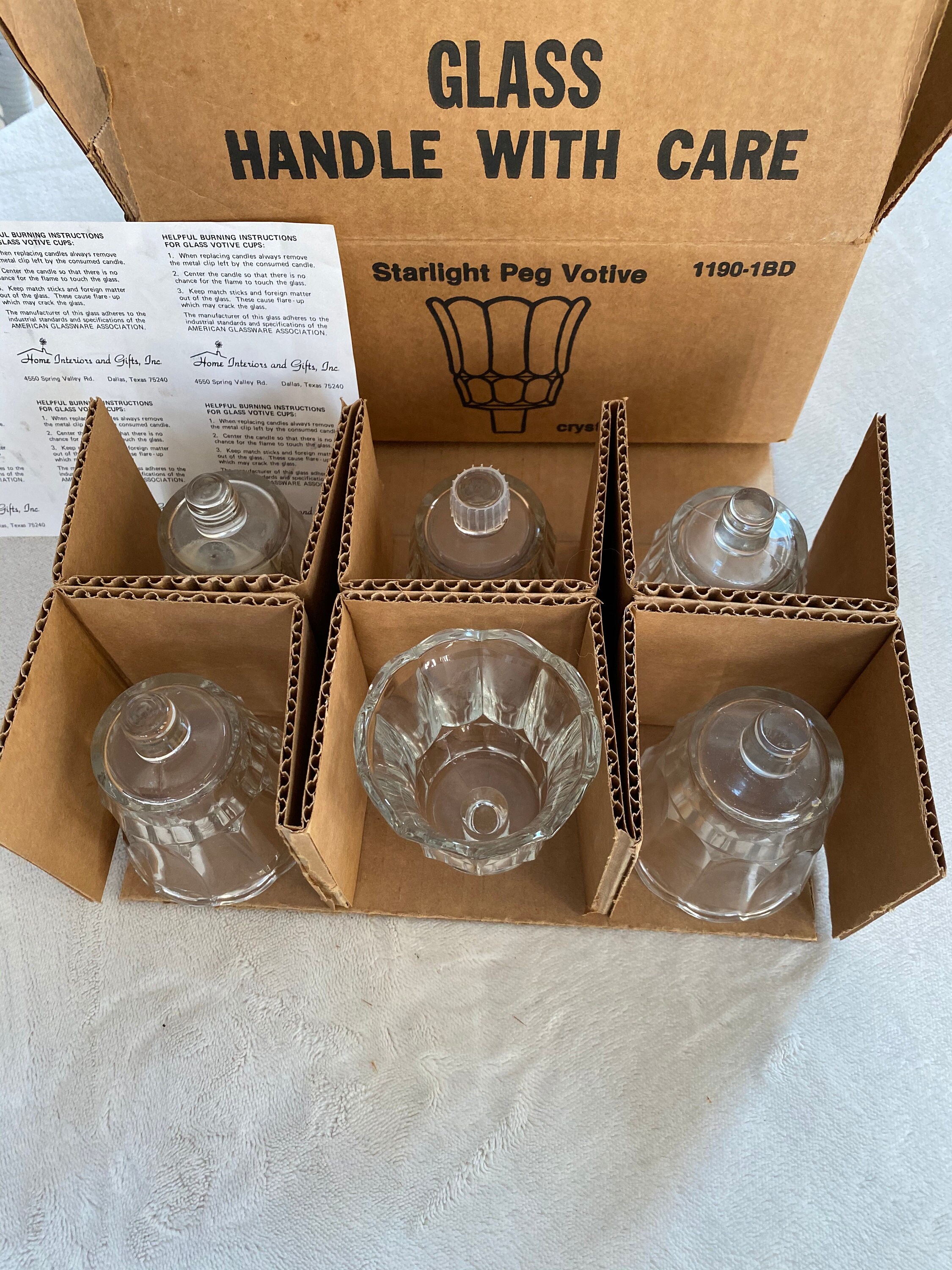 HOMECO glass votive cups. Set of 7 Etsy