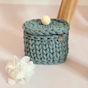 Crocheted Bathroom Basket Set | Bathroom Storage Organizer | Toilet Paper Basket | Cosmetic Organizer | Boho Bathroom Decor | Handmade image 6