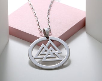 Collana Valknut in argento sterling: simbolo vichingo di Odino, gioielli nordici