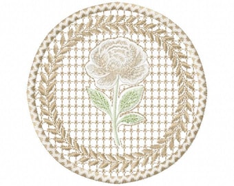 Peony Embroidery Design – Elegant Floral Machine Embroidery File