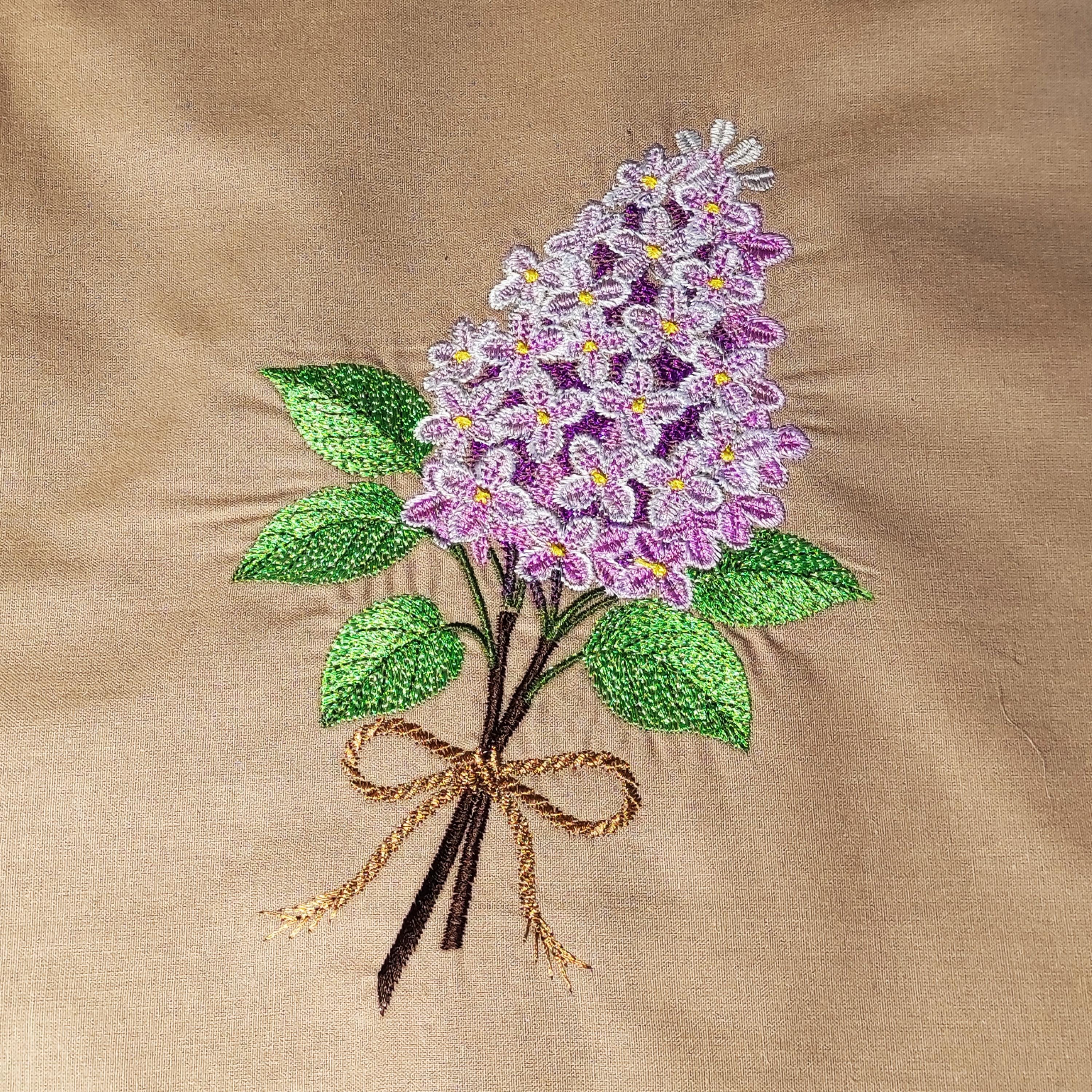 Lilac Bouquet Embroidery Design – Spring Floral Machine Embroidery File ...