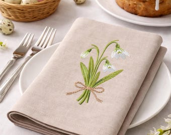Snowdrop Embroidery Design | Spring Flower Machine Embroidery | Easter Floral Motif | 5 Sizes | Digital Download