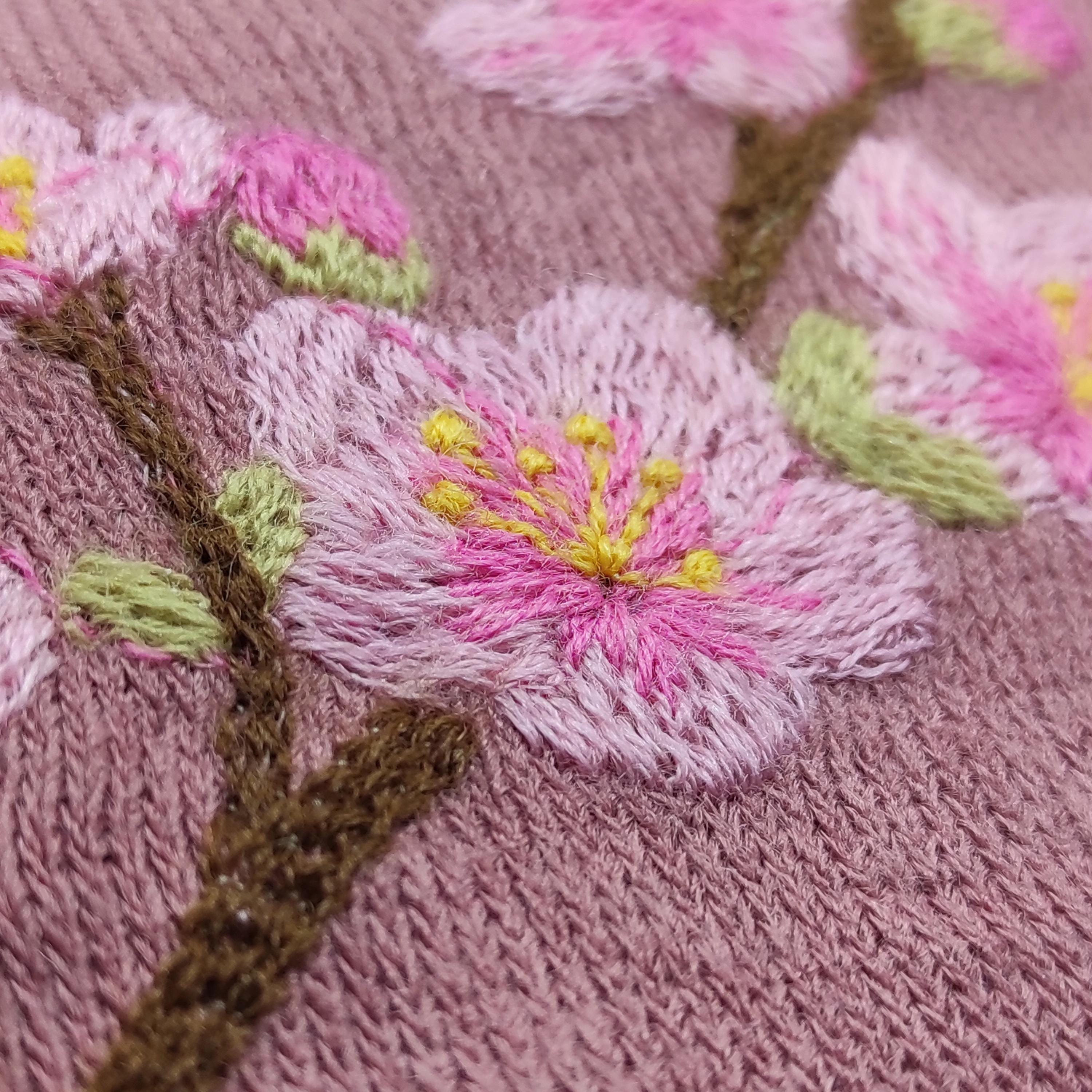 Cherry Blossom Embroidery Design Burmilana Wool Effect, Sakura Machine ...