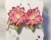 Clematis Flower FSL Earrings – Machine Embroidery Design – 3 Sizes – Digital Download.