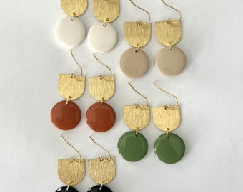 Earth tones drop dangles