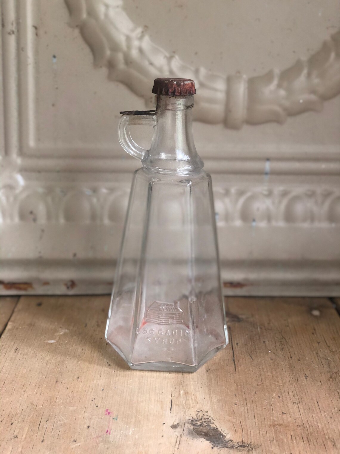 Vintage Log Cabin Syrup Bottle Etsy