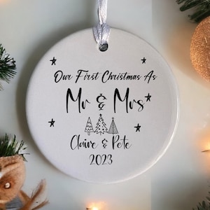 First Christmas Married Ornament-Mr and Mrs Tree Christmas Ornament-First Christmas Married as Mr and Mrs Ornament - Mr and Mr - Mrs and Mrs