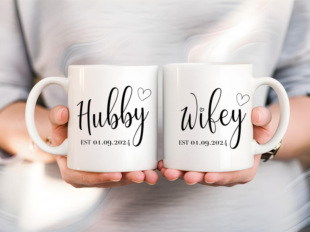 Tazze Mr & Mrs Per Coppie – Set Regalo Matrimonio Con Scatola E Biglietto