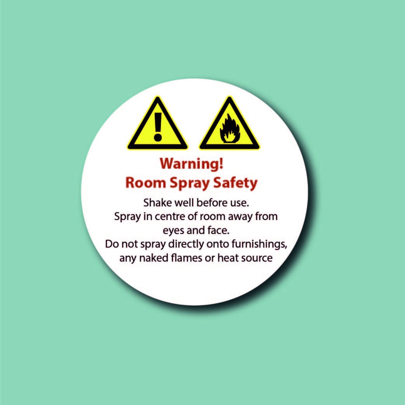 Room Spray Safety Label Round Etsy UK
