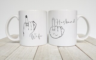 Set Tazze Da Caffè Mr & Mrs Deluxe Per Sposi - Regalo Di Nozze Con Cucchiaio E Biglietto D'Auguri