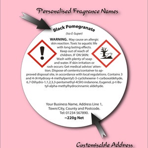 45mm Reed Diffuser CLP label  Round