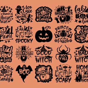 Halloween SVG bundle, 20 images, instant download, SVG Halloween file. Cricut, silhouette cutter, kid Halloween svg, digital paper