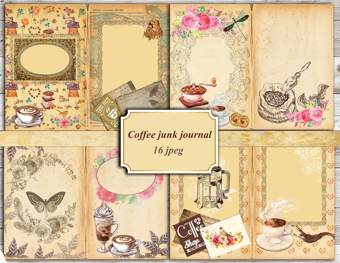 Coffee Junk Journal Digital Kit Coffee Printable Journal | Etsy